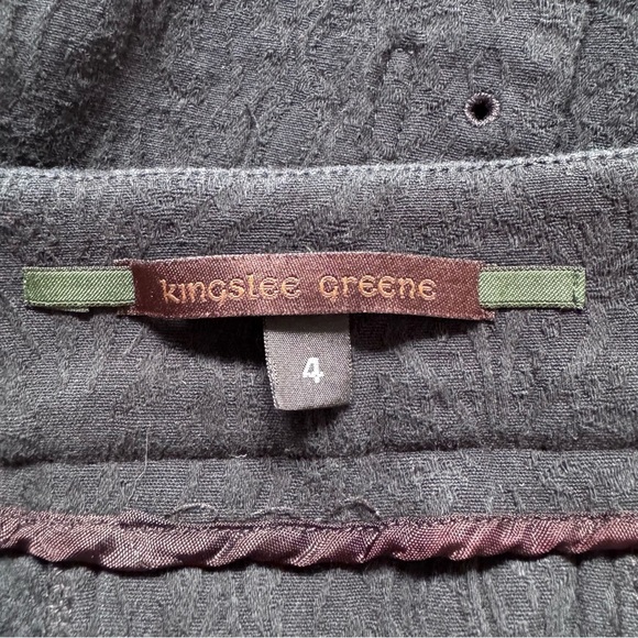 Kingslee Greene Size 4 Skirt Gray Textured Jacquard Midi Pencil w/ Grommet Detai - Picture 3 of 8